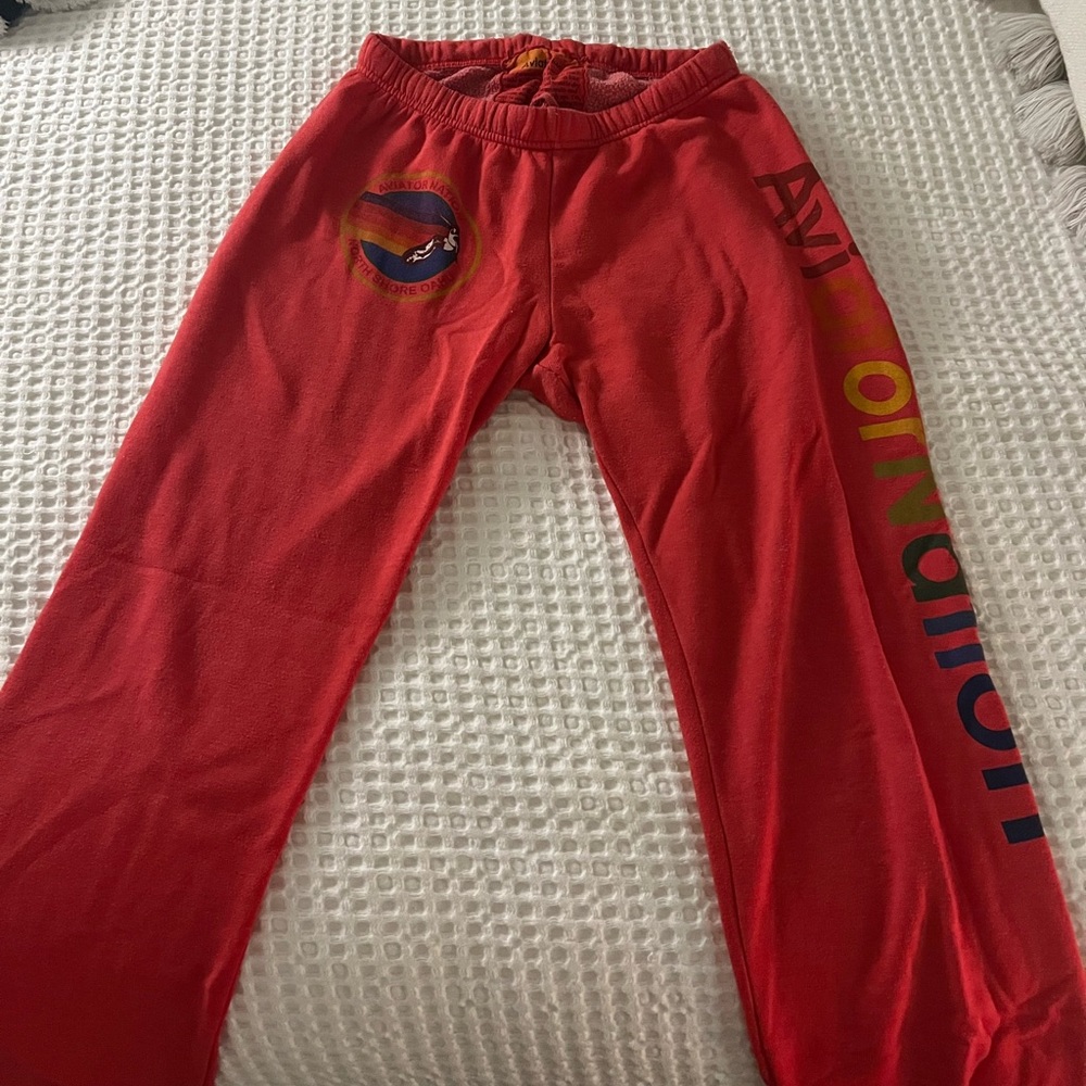 AVIATOR NATION SWEATPANTS- RED in large